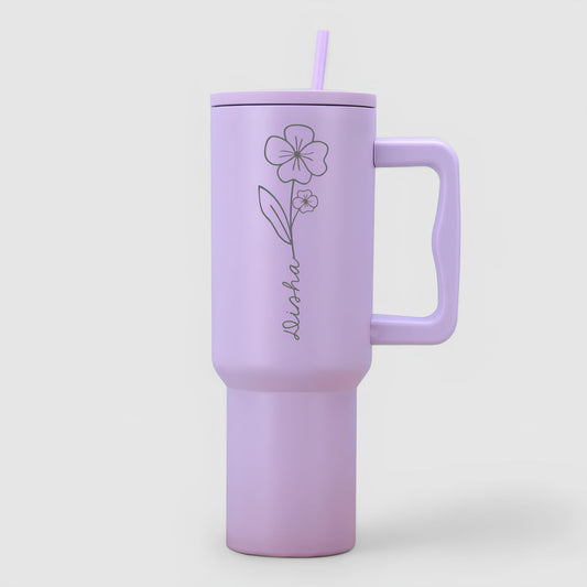 Birth Flower Personalized Tumbler Cheer 3.0 | Ideal Personalized Gifts for Loved Ones